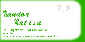 nandor matisa business card